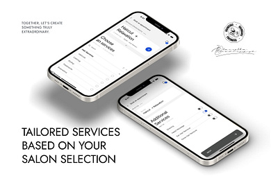 Tailored Services Based on Your Salon Selection app app design salon app salon services booking app uiux