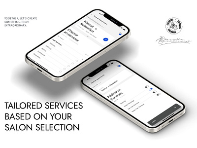 Tailored Services Based on Your Salon Selection app app design salon app salon services booking app uiux