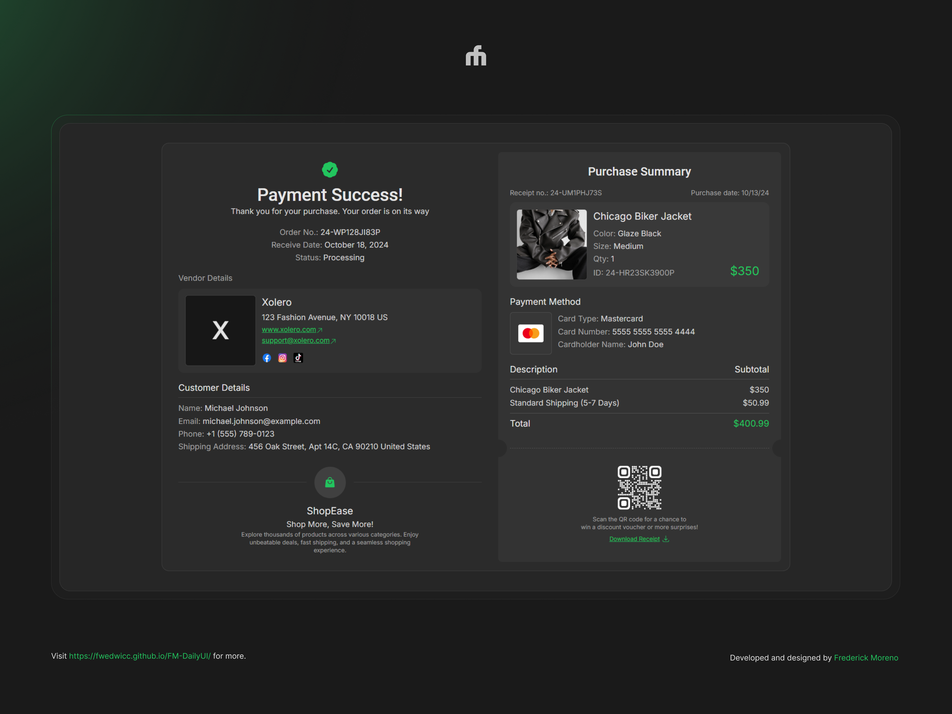 FM Daily UI S1 • 17 challenge 17 daily ui fmui payment purchase receipt ui ux web design