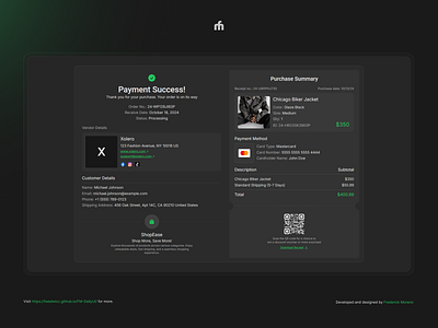 FM Daily UI • Day 17 daily ui fmui payment purchase receipt ui ux web design