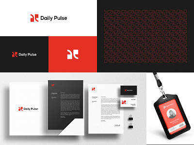 Daily pulse visual identity brand branding clean creative dailypulse design graphic design illustration logo minimalist mockups modern news professional ui unique vector visual identity