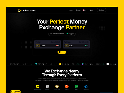 Website Design for an Online Currency Exchange design figma graphic design ui uiux webpage design