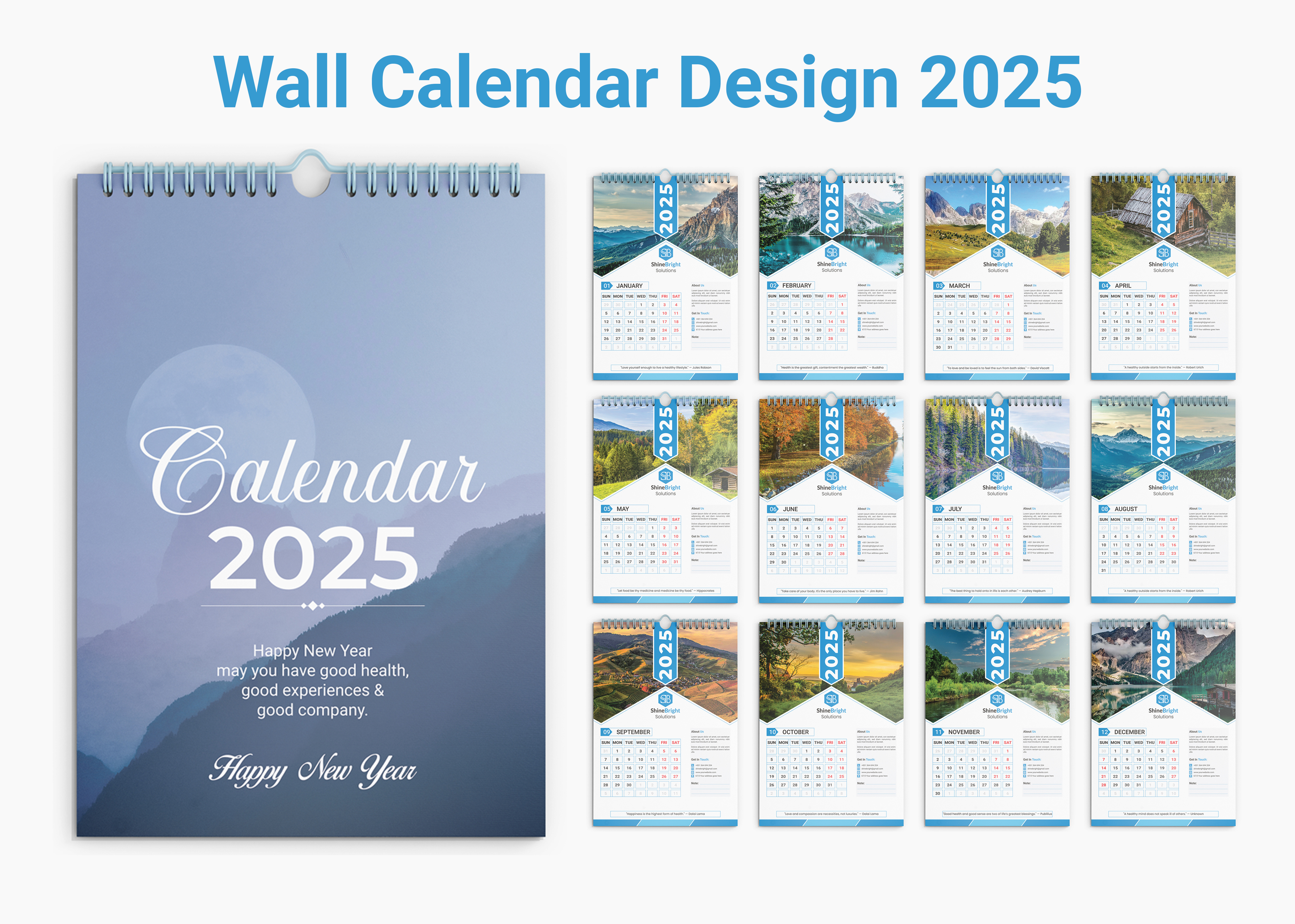 2025 Wall Calendar Template Design 2025 2025 calendar 6 page wall calendar banner design brochure design business card design calendar calendar 2025 calendar design calendar design mockup calendars desk calendar flyer design free mockup graphic design new year poster design print wall calendar design wall calendar design 2025