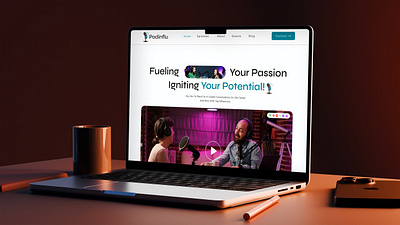 Modern Podcast Landing Page Design branding design landing page landing page design podcast website podcast website design podcast website layout responsive website design top influencers website ui ui design uiux design for websites user interface web web design website