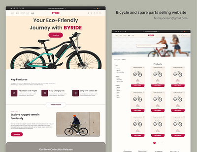 BYRIDE. a bike and spare parts seller bike e commerce figma graphic design home page product ui ux