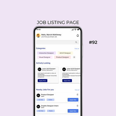 Daily UI Day-92/100:Job Listing Page dailyui day 92 design designchallenge designing ui uiuxdesign ux