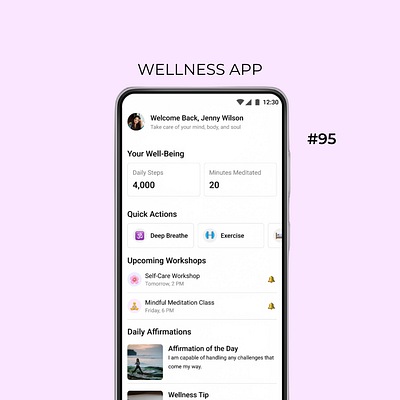 Daily UI Day-95/100:Wellness App dailyui day 95 designchallenge designing ui uiuxdesign ux