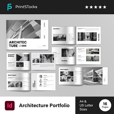 Architecture Portfolio Template Landscape architecture branding business business brochure catalog clean company brochure creative proposal design graphic design indesign interior lookbook minimal minimalist popular portfolio product catalogue template