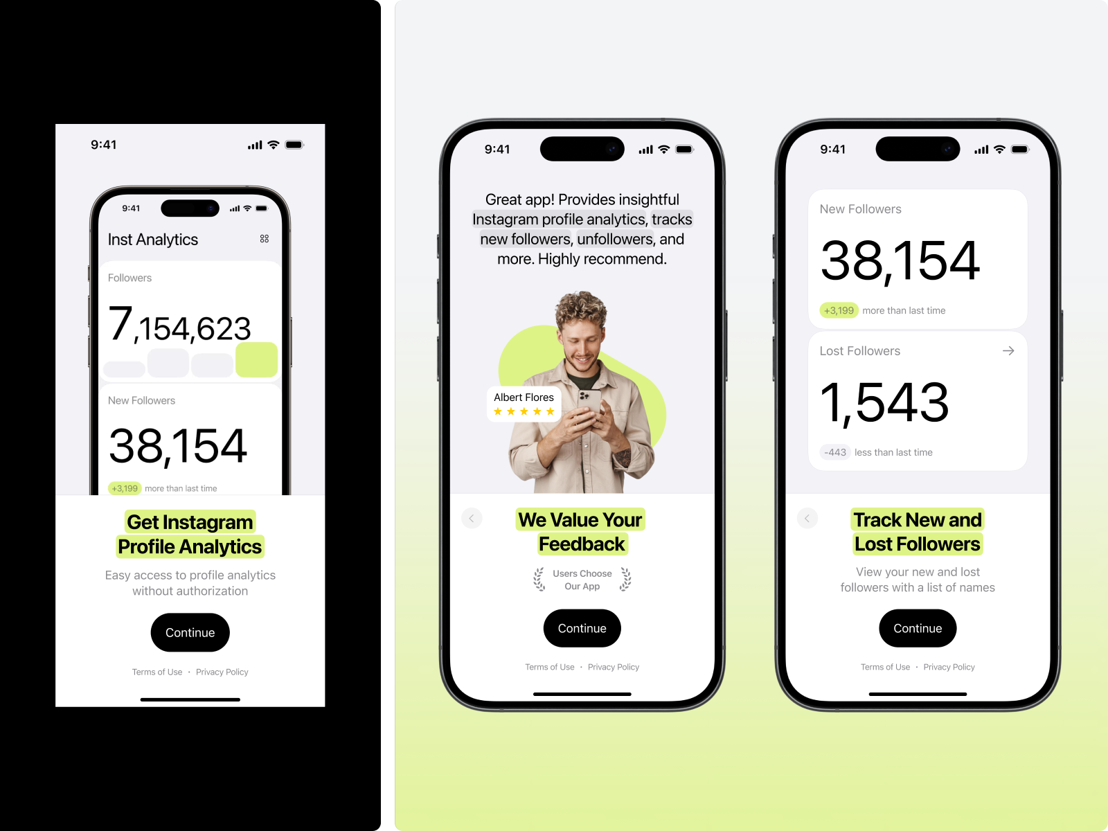 Example of Onboarding for the Instagram Analytics App