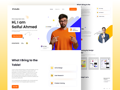 Personal Portfolio Landing Page freelancer portfolio web design mobile app personal portfolio landing page product design ui ui design uiux design user experience user interface ux ux design web deisgn website design