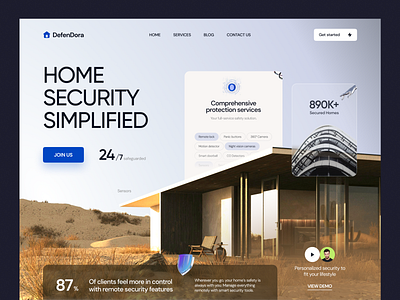 Defendora - Website Design camera cctv design home safety home security house landing page lock privacy security ui uidesign uiux user interface design website design