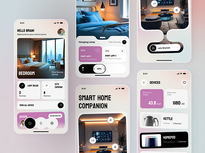 Smart Home App automation clean control design home homeautomation hometech interface interiordesign mobile app remote safety smart smart devices smarthome technology ui ui ux unique ux