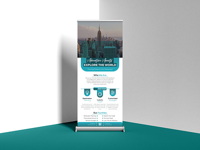 Rollup banner design advertising banner branding design flyer graphic design illustration marketing poster rollup rollup banner rollup banner design unique vector