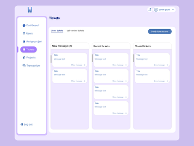 dashboard/tickets branding design graphic design illustration logo ui uiux ux web webdesign