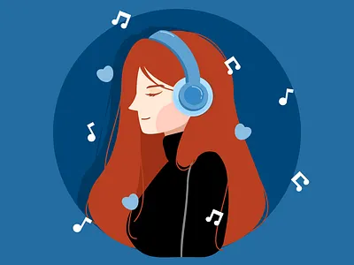 Music Lover avatar character illustration music profile vector art