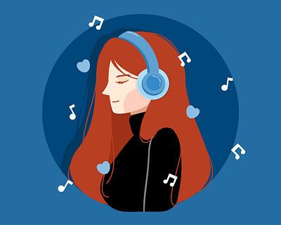 Music Lover avatar character illustration music profile vector art