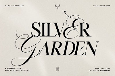 Silver Garden - Nostalgic Font Duo alternates bold branding font creative elegant fashion serif fashionable font font duo italic ligatures logo font nostalgic nostalgic serif script script font duo serif serif font duo serif script duo serif typeface vintage serif