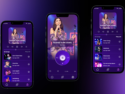 UI/UX Design of Music player component dark mode mobile app music player ui mobile design uiux music player design