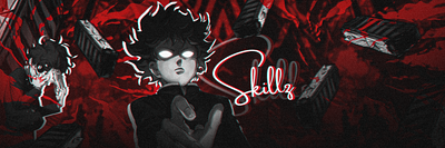 Shigeo Kageyama - Mob Psycho header design adobe adobe photoshop anime art artist banner design fanart header header design mob psycho shigeo kageyama twitter header