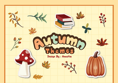 Autumn Themes Sticker Set adobe illustrator autumn background branding design digital digital art digital illustration digital painting fall graphic design hand drawing ibis paint x illustration logo pattern sticker set vector wallpaper water color