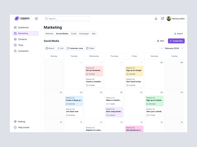 Calendar View 🗓️ app branding calendar calendar view dailyui design design ui marketing mockup months motion product saas saasweb ui ui design web web app web application web ui