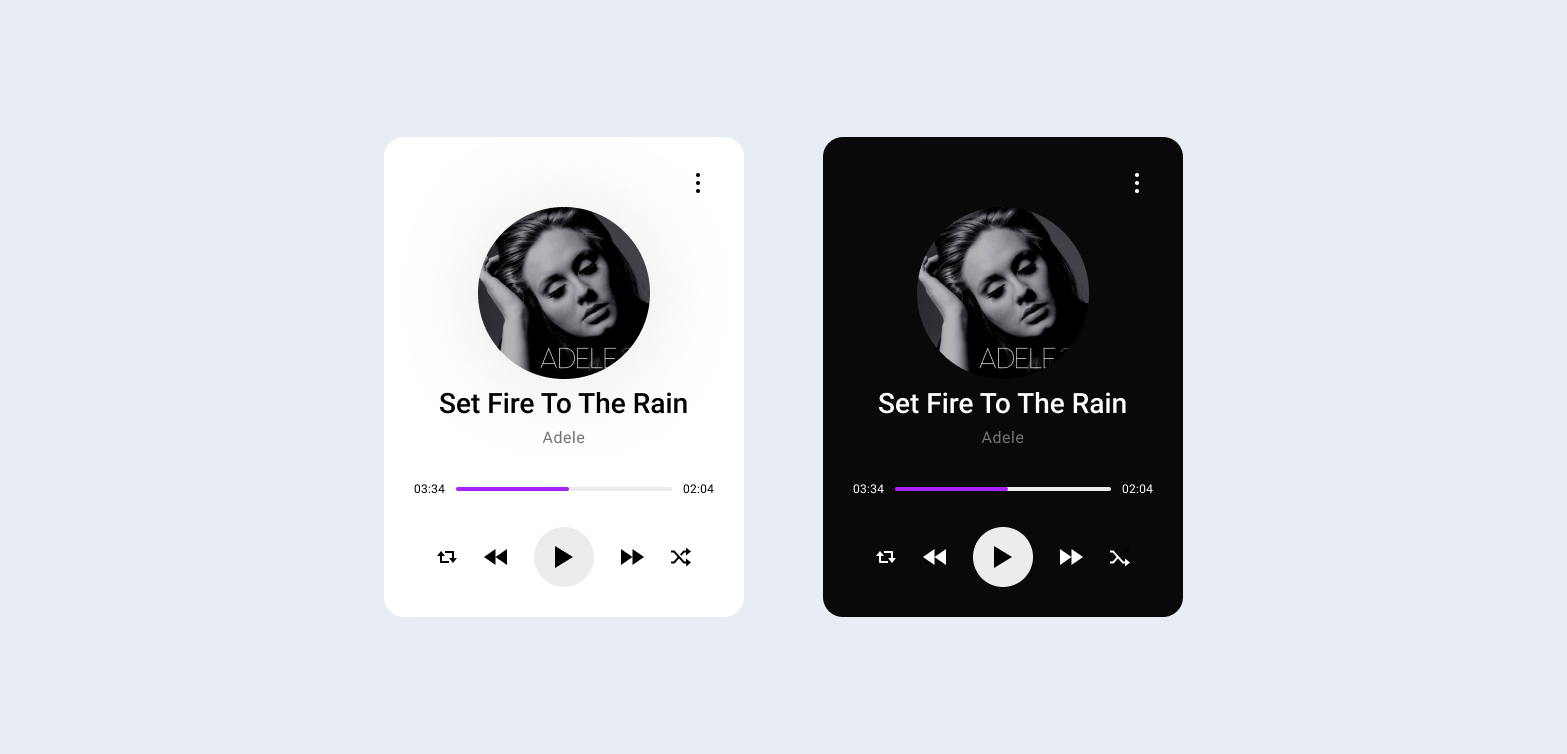 Example of Music Player UI