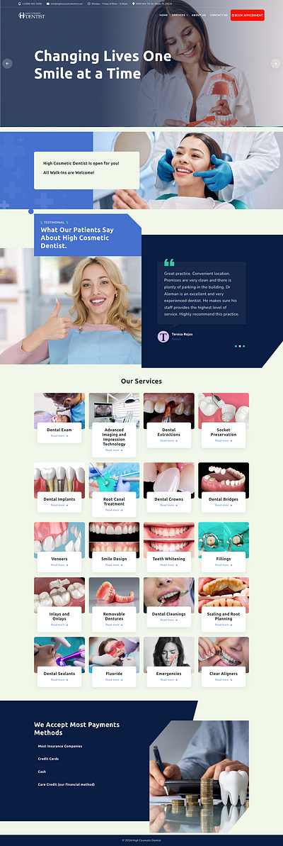 High Cosmetic Dentist web designing web development wordpress