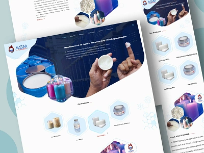 ASM (Petroleum Jelly and Paraffin production company ) branding graphic design industrial mobile paraffin production ui ux vaseline production web شیمیایی