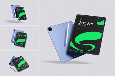 Realistic iPad Pro Mockup Pro Mockup Template Bundle Set hand