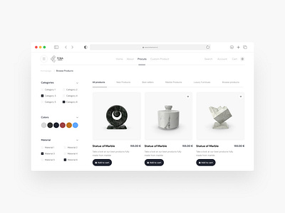 Products page - e commerce design ecommerce product page ui ui design user experience user interface ux