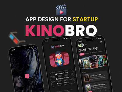 🎬 Kinobro - Movie Streaming Mobile App UX-UI Design 🍿📱 app app design branding design graphic design illustration kinobro logo movie app movie streaming app startup streaming app ui ui design user interface ux ux design vector wowcrafted wowcrafted ui