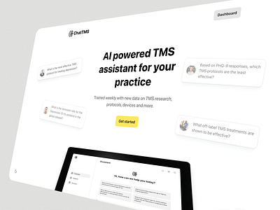 ChatTMS ai hero home landing saas ui