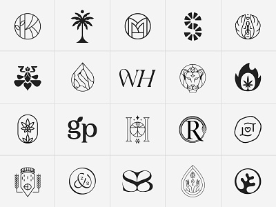 20 Logo Marks & Monograms animal logo beauty logo brewery logo cannabis logo cbd logo eco friendly logo fashion logo geometric logo health logo home goods jewelry logo luxury logo monogram nature logo print logo skincare logo sun rays logo supplements logo vitamins logo wellness logo