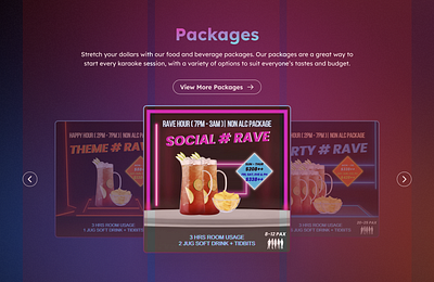 Karaoke room landing page animation branding motion graphics ui