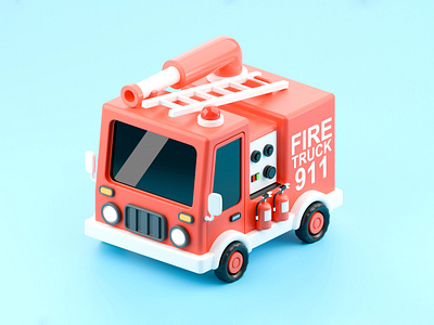 Fire Truck 3d 3dartist blender blender3d blendercommunity fire firedepartment firefighter firetruck