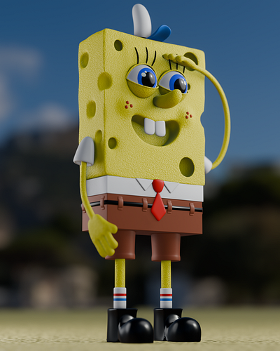 SpongeBob SquarePants 3d 3d mode model modeling rendering spongebob squarepants