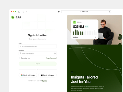 Edfali Login page dashboard desgin system login mobile design sgin in ui user experiences ux website