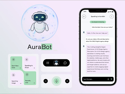 Personal AI assistant aiassistant aichat aurabot branding figmadesign productivityboost searchbyimage taskmanagement uidesign uiux