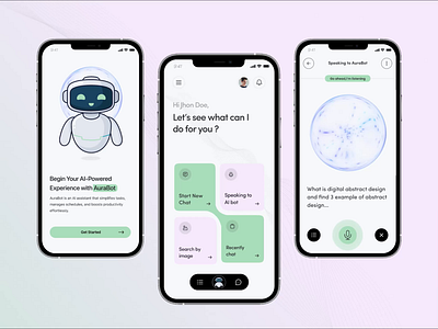 Personal AI assistant aiassistant aichat aurabot branding figmadesign productivityboost searchbyimage taskmanagement uidesign uiux
