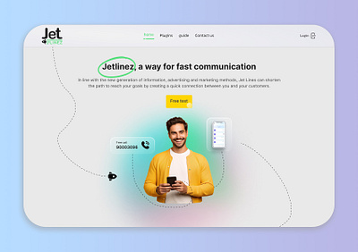 Jet linez creative design hero section uiux