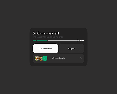 Food delivery progress bar delivery food mobile order ui