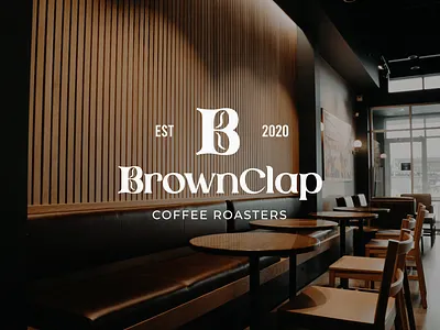 Brown Clap Coffee Logo b b logo bar logo business logo coffee coffee logo company logo custom logo hotel logo logo design modern logo outdoor restaurant logo retro logo unique logo vintage logo