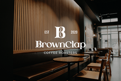 Brown Clap Coffee Logo b b logo bar logo business logo coffee coffee logo company logo custom logo hotel logo logo design modern logo outdoor restaurant logo retro logo unique logo vintage logo