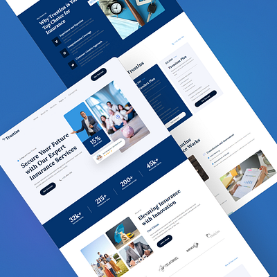 Modern Minimal Web Design for Trustins Insurance Agency. branding design insurance insurance services insurance web landing page minimal web minimal web design modern raddito ui ui design uiux uiux design user interface web web design web development website website design