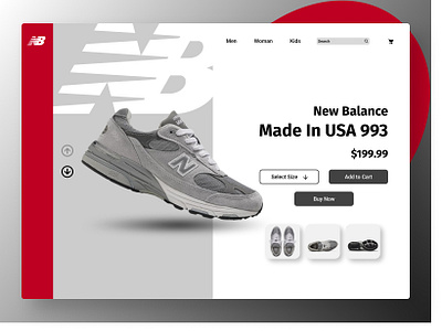 New Balance Web | Daily UI Challenge 012 (Single Product) graphic design product design ui