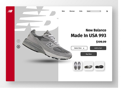 New Balance Web | Daily UI Challenge 012 (Single Product) graphic design product design ui