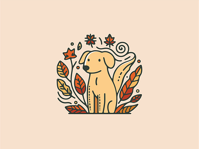 Autumn themed cute Dog autumn cute dog graphic design