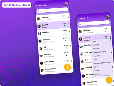 Daily UI Challenge #39 - Design an inbox with chats chat ui design daily ui challenge daily ui challenge 39 design hype 4 academy inbox ui design ui ux ux design