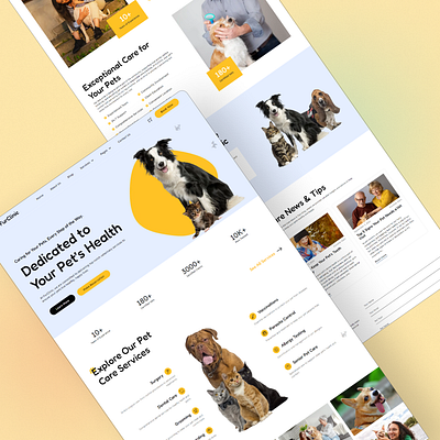 Veterinary practice website landing page design. animalclinicui animalhealthwebsite branding design landing page pet care pet care website petcarewebdesign petservicessite ui ui design uipetcare user interface veterinaryux vetpracticeui web web design website