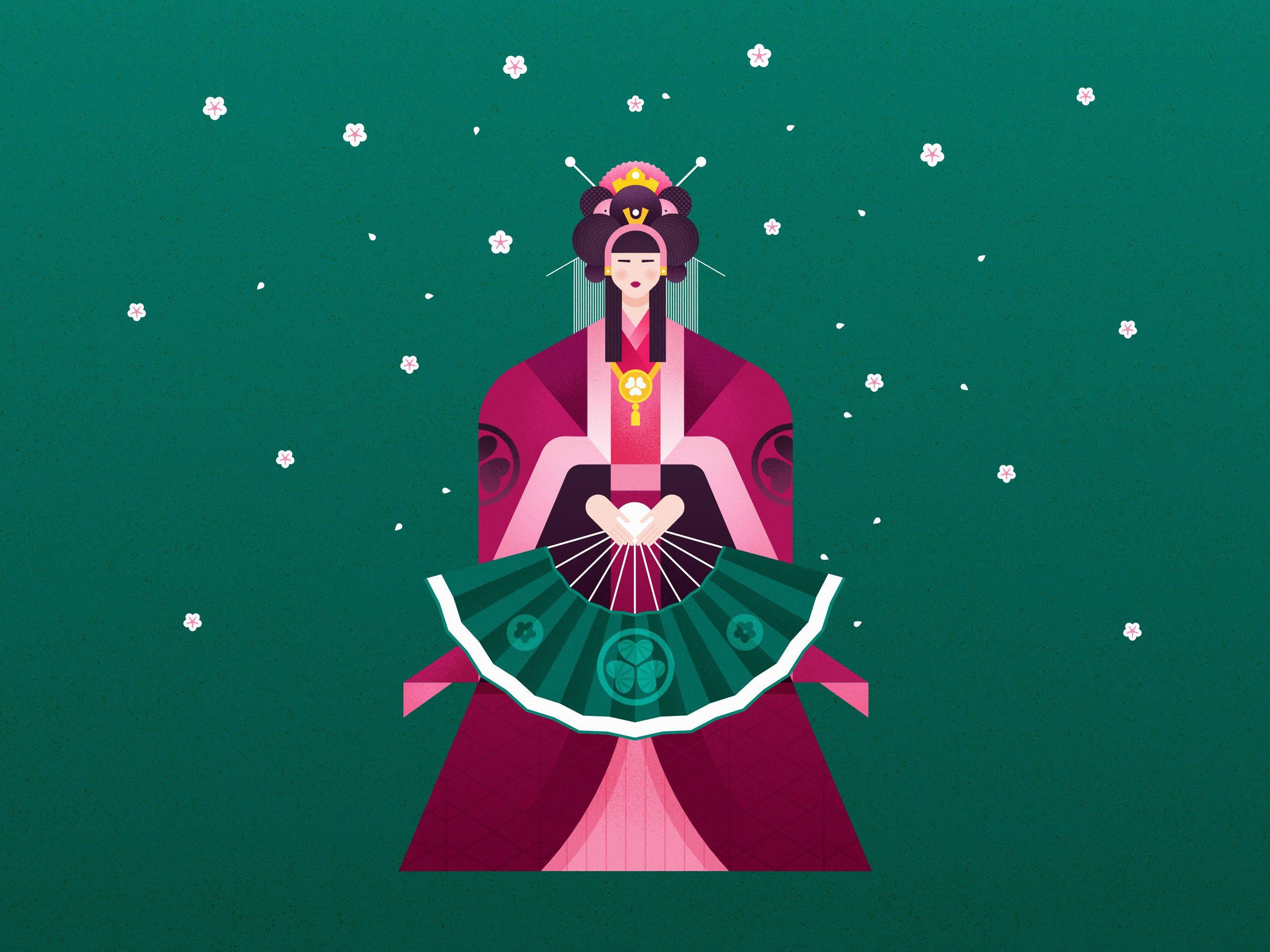 Touches of Asia affinity designer asia character flat girl graphic design illustration japan japanese girl tokio vector